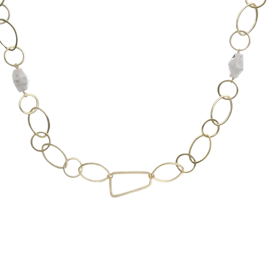 Necklace IRREGULAR LINK CHAIN NECKLACE - White Rainbow