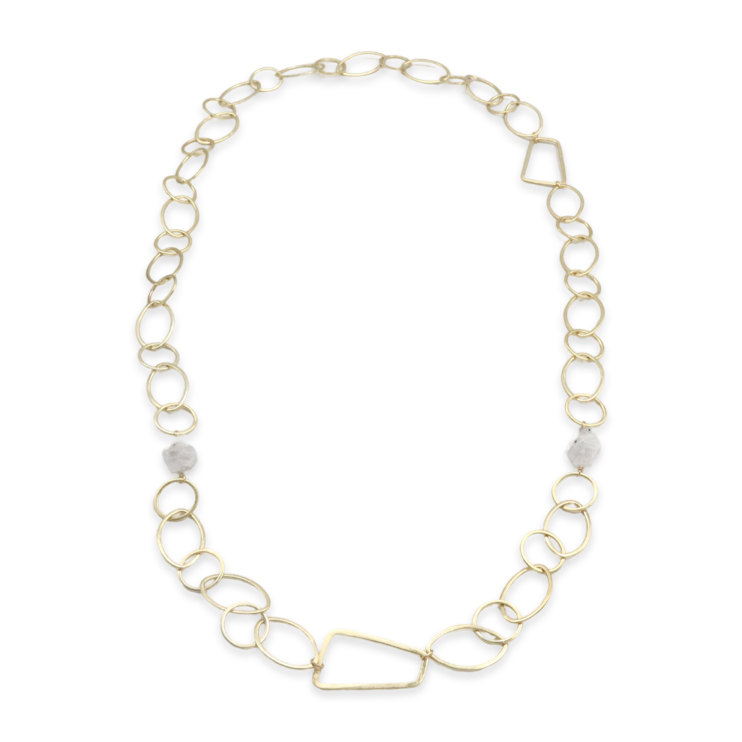 Necklace IRREGULAR LINK CHAIN NECKLACE - White Rainbow