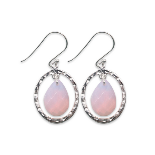 SILVER HALO  – Silver Halo with Pink Opal