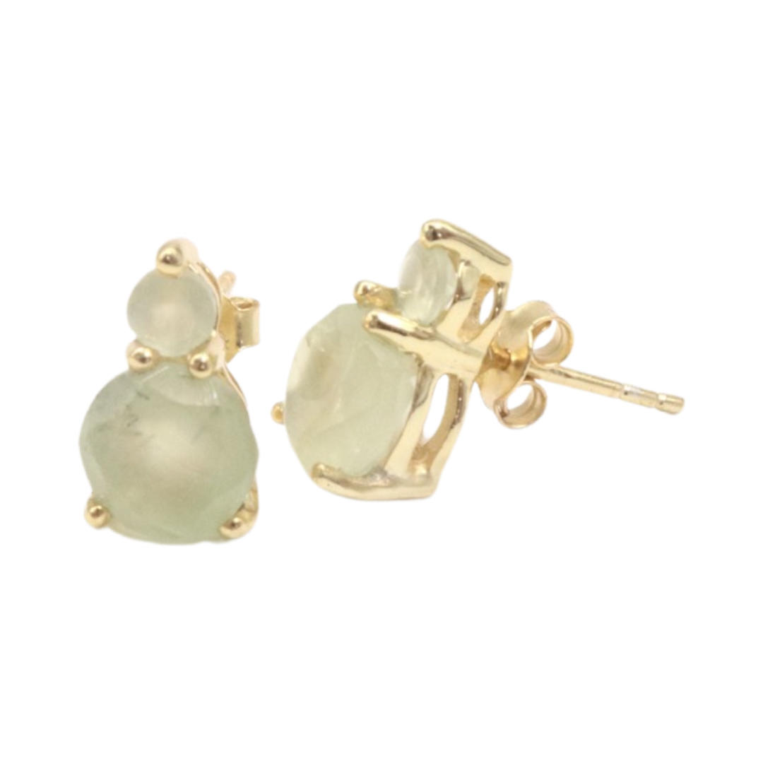 DOUBLE STUDS - Lemon Quartz and Chalcedony