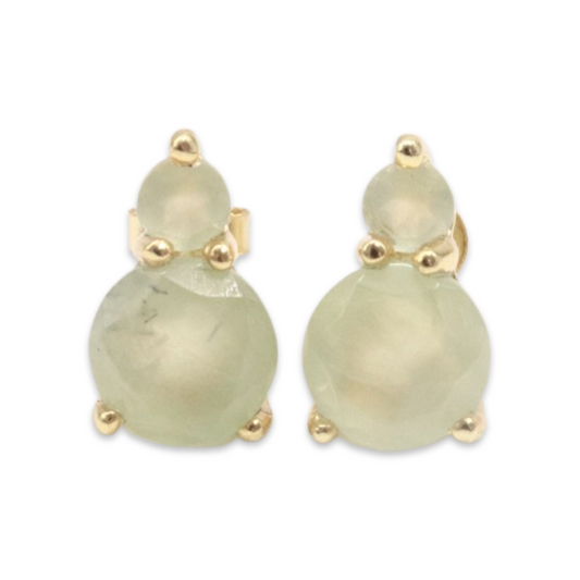DOUBLE STUDS - Lemon Quartz and Chalcedony